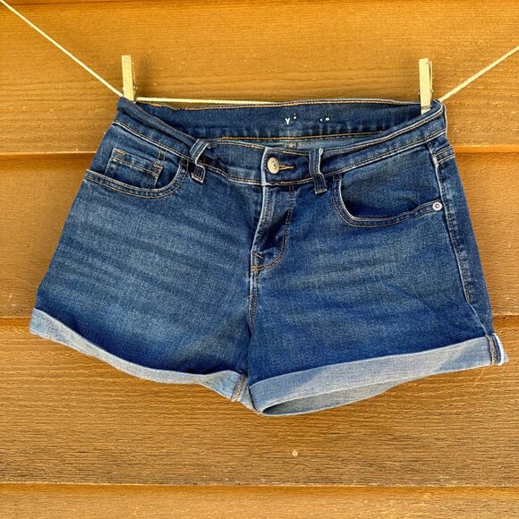 Old Navy Pants - Old Navy Jorts Blue Cuffed Denim Jean Short Size 0
